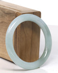 Baikalla Icy Soft Oil Green Jadeite Jade Bangle Bracelet (52mm) 