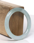 Baikalla Icy Soft Oil Green Jadeite Jade Bangle Bracelet (52mm) 