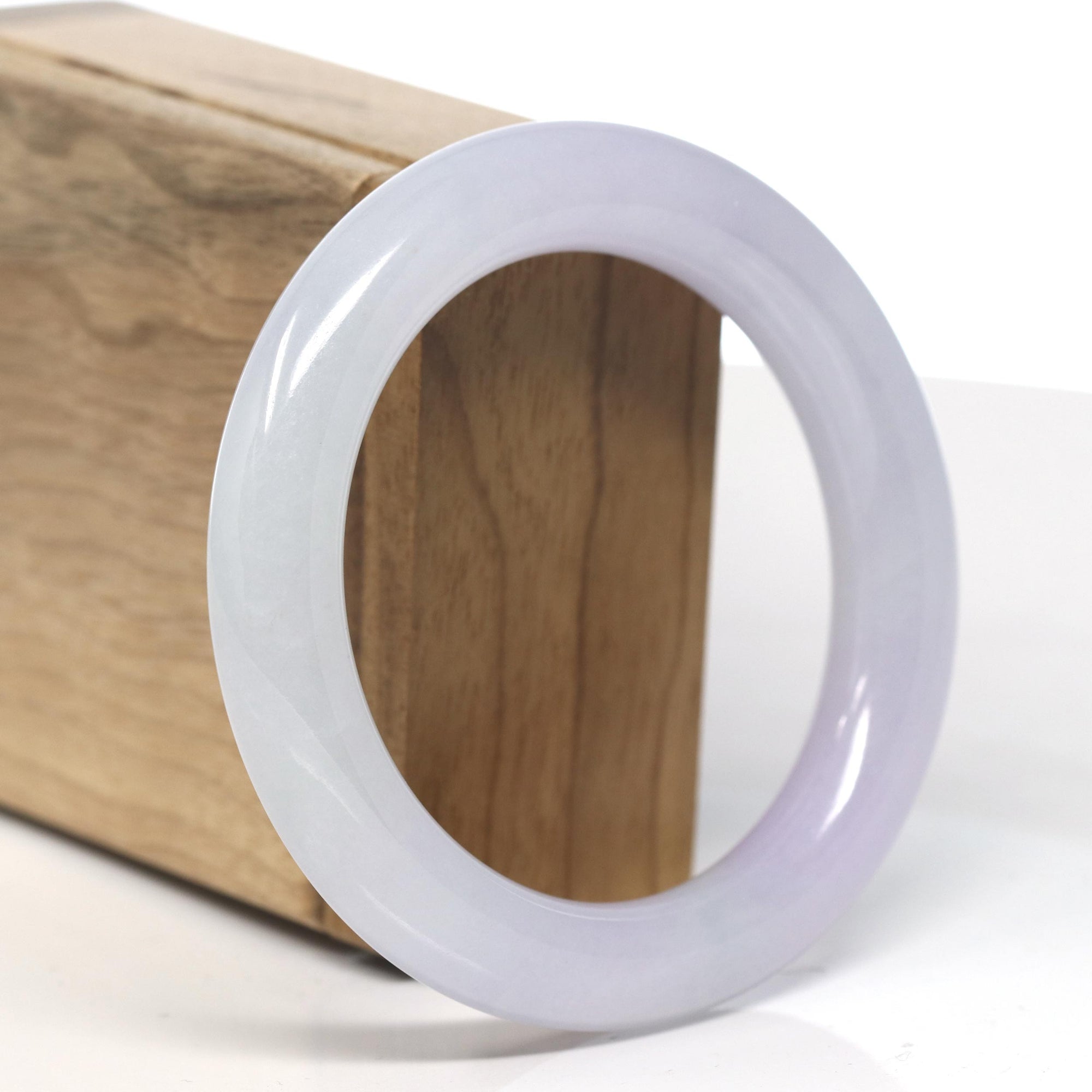 Baikalla Icy Lavender Jadeite Jade Bangle Bracelet (54.5mm) 
