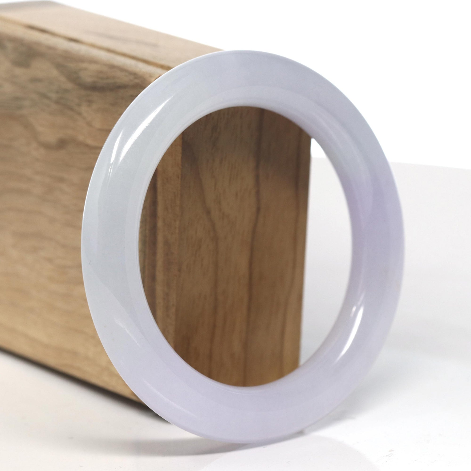 Baikalla Icy Lavender Jadeite Jade Bangle Bracelet (54.5mm) 