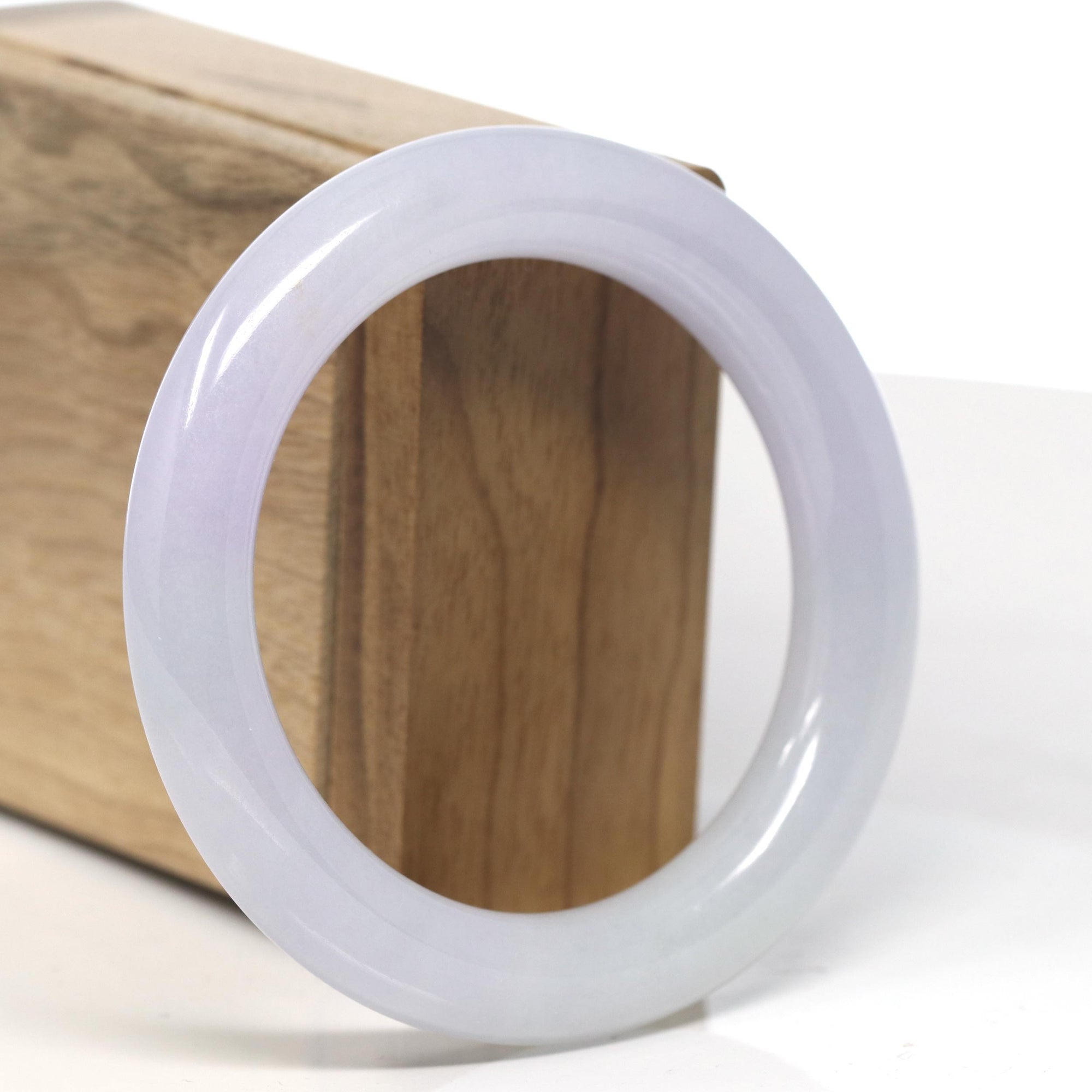 Baikalla Icy Lavender Jadeite Jade Bangle Bracelet (54.5mm) 