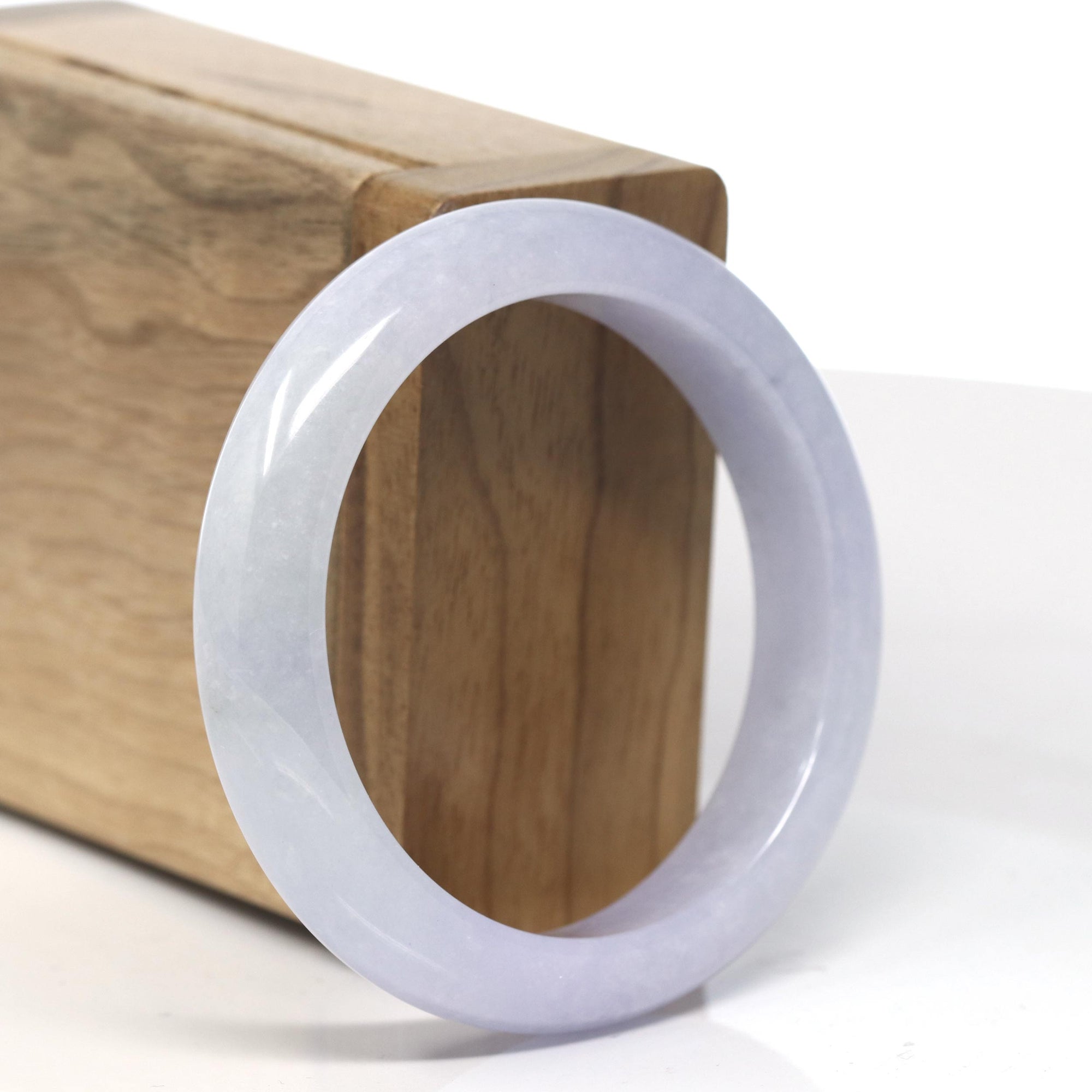 Baikalla Icy Lavender Jadeite Jade Bangle Bracelet (53mm) 