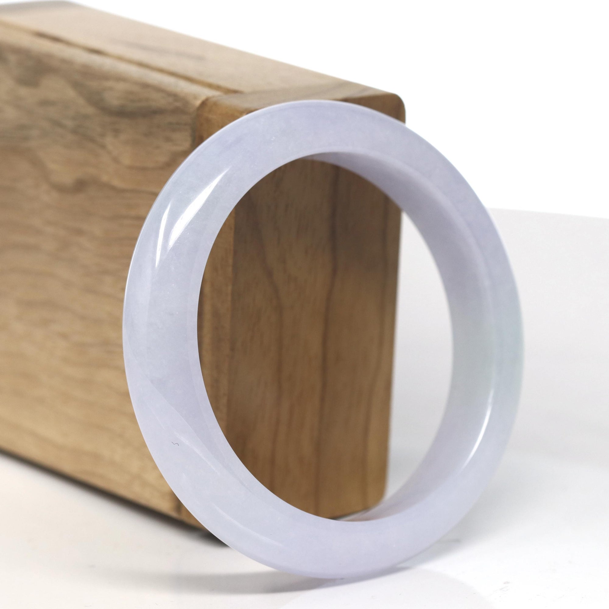 Baikalla Icy Lavender Jadeite Jade Bangle Bracelet (55.4mm) 