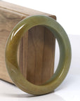 Baikalla Yellow-Green Jadeite Jade Bangle Bracelet (54.8mm) 