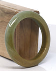 Baikalla Yellow-Green Jadeite Jade Bangle Bracelet (54.8mm) 