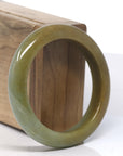 Baikalla Yellow-Green Jadeite Jade Bangle Bracelet (54.8mm) 