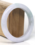 Baikalla Icy Light Lavender & Green Jadeite Jade Bangle Bracelet (61mm) 