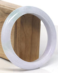 Baikalla Icy Light Lavender & Green Jadeite Jade Bangle Bracelet (61mm) 