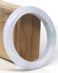 Baikalla Icy Light Lavender & Green Jadeite Jade Bangle Bracelet (61mm) 