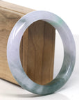 Baikalla Light Icy Lavender & Forest Green Jade Bangle Bracelet (60.2mm) 