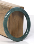 Baikalla Deep Oil-Green Jadeite Jade Bangle Bracelet (55.6mm) 