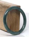 Baikalla Deep Oil-Green Jadeite Jade Bangle Bracelet (55.6mm) 