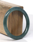 Baikalla Deep Oil-Green Jadeite Jade Bangle Bracelet (55.6mm) 