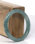 Baikalla Icy Oil Green Jadeite Jade Bangle Bracelet (53.3mm) 