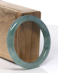 Baikalla Icy Oil Green Jadeite Jade Bangle Bracelet (53.3mm) 