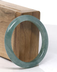 Baikalla Icy Oil Green Jadeite Jade Bangle Bracelet (53.3mm) 