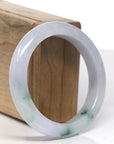 Baikalla Light Icy Lavender Blue Green Flower Jade Bangle Bracelet (55.8mm) 