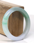 Baikalla Light Icy Green & Vibrant Apple Green Jade Bangle Bracelet (55.4mm) 
