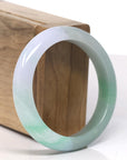 Baikalla Light Icy Green & Vibrant Apple Green Jade Bangle Bracelet (55.4mm) 