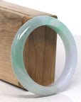 Baikalla Light Icy Green & Vibrant Apple Green Jade Bangle Bracelet (55.4mm) 