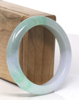 Baikalla Light Icy Green & Vibrant Apple Green Jade Bangle Bracelet (55.4mm) 