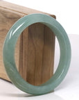 Baikalla Oil Green with Hazel Jadeite Jade Bangle Bracelet (58.4mm) 