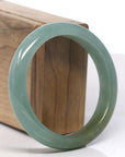 Baikalla Oil Green with Hazel Jadeite Jade Bangle Bracelet (58.4mm) 