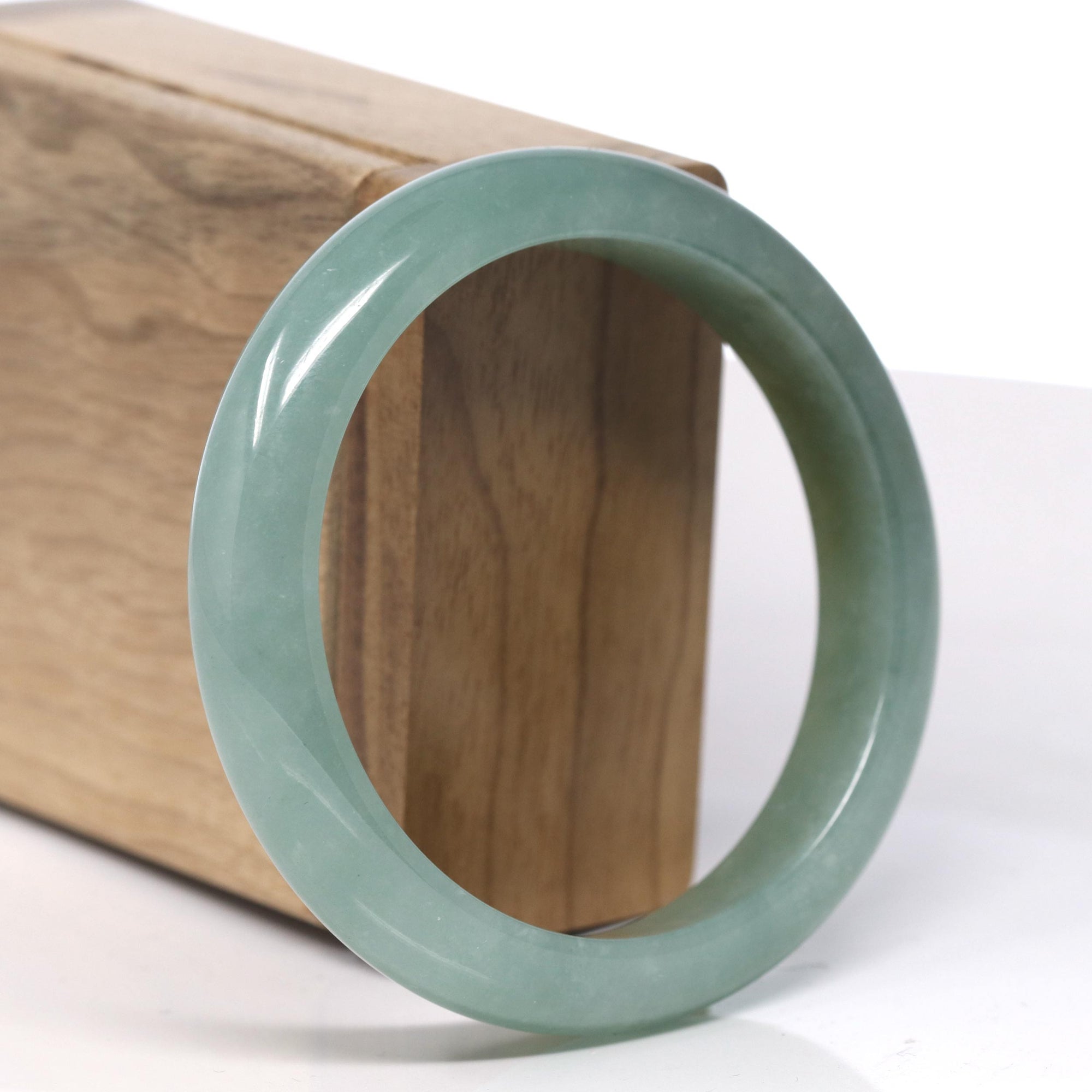 Baikalla Oil Green with Hazel Jadeite Jade Bangle Bracelet (58.4mm) 