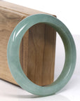 Baikalla Oil Green with Hazel Jadeite Jade Bangle Bracelet (58.4mm) 