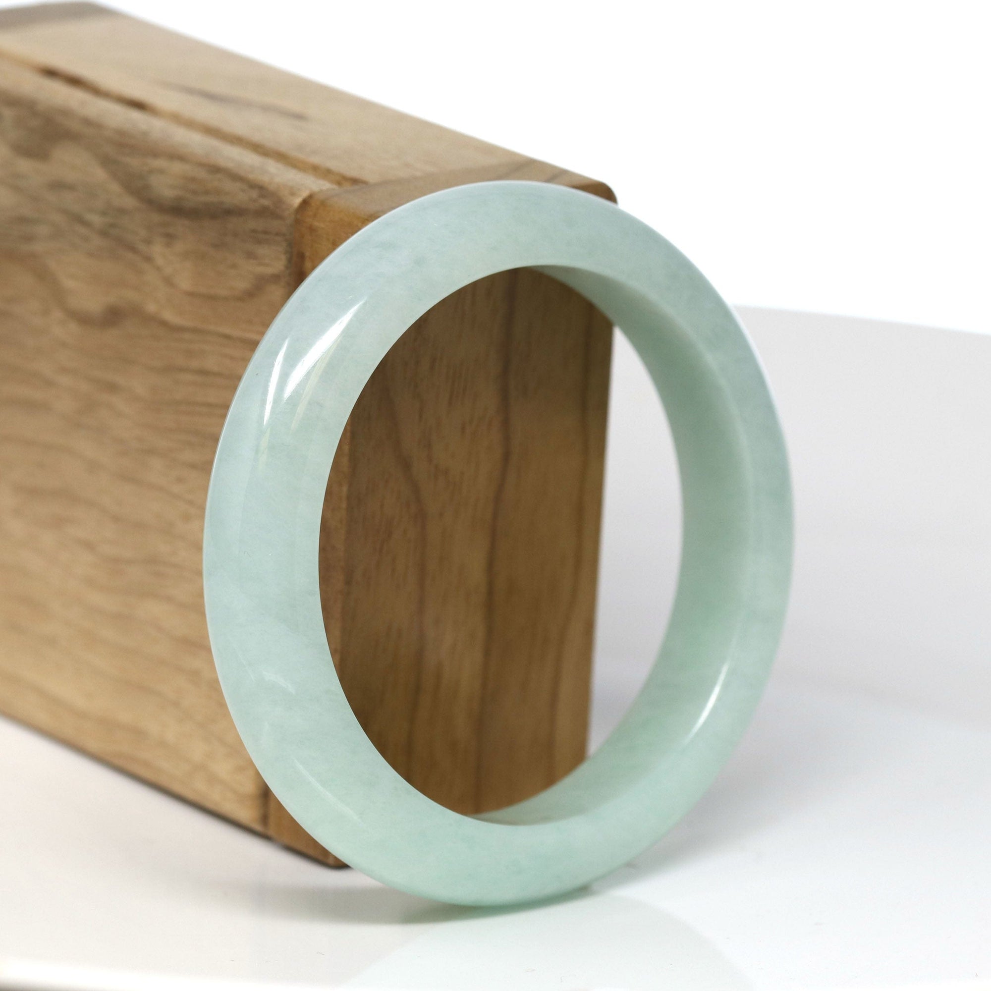 Baikalla Jewelry Jadeite Jade Bangle Bracelet Baikalla Natural Burmese Green Jadeite Jade Bangle Bracelet (54.68mm) #T285