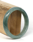 Baikalla Jewelry Jadeite Jade Bangle Bracelet Natural Burmese Icy Oil Green Jadeite Jade Bangle Bracelet (58.86mm) 