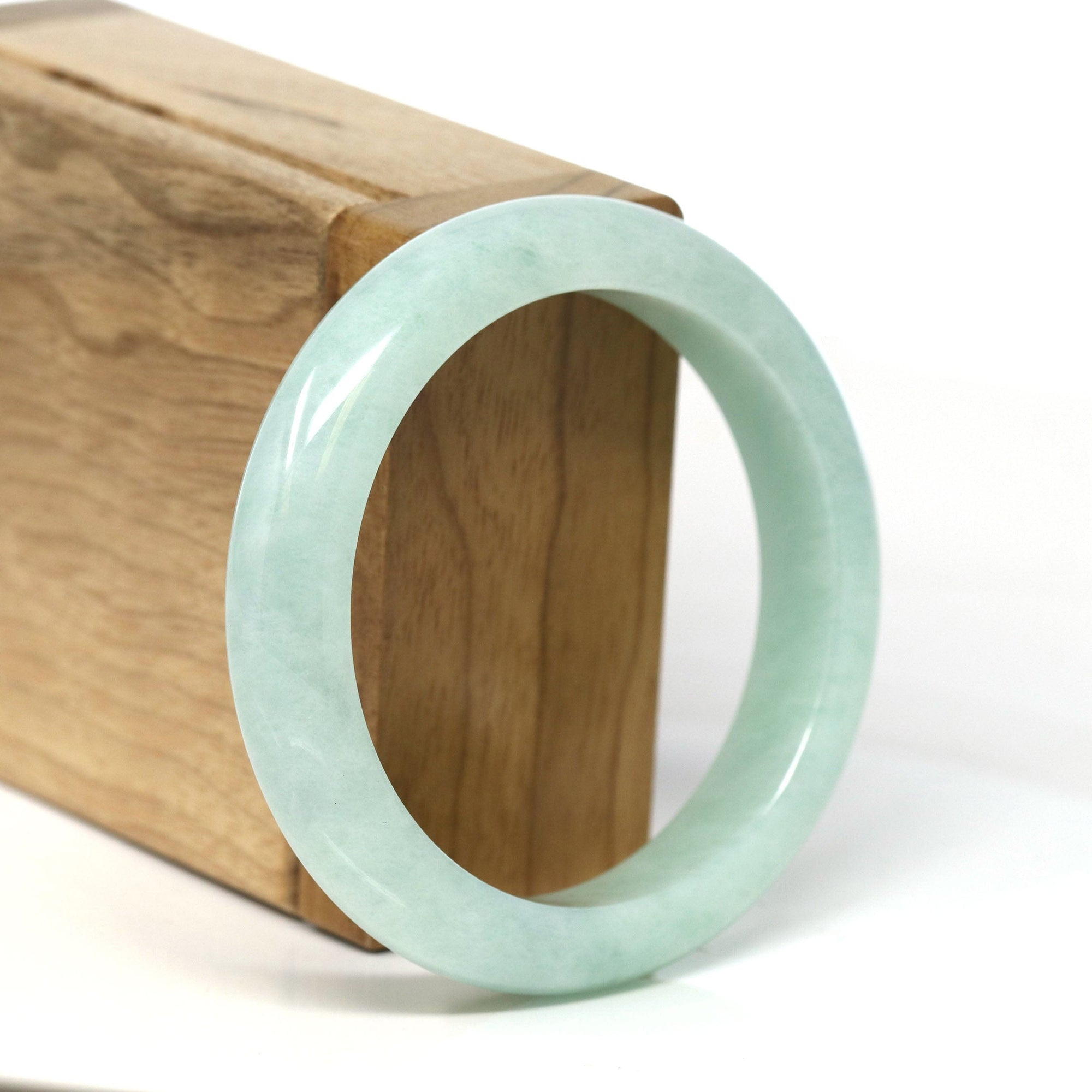 Baikalla Jewelry Jadeite Jade Bangle Bracelet Baikalla Natural Burmese Apple Green Jadeite Jade Bangle Bracelet (54.57mm) #T302