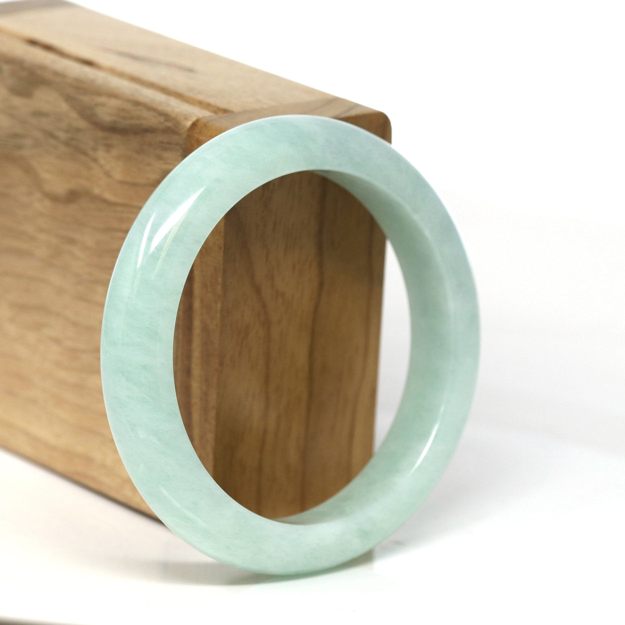 Baikalla Jewelry Jadeite Jade Bangle Bracelet Baikalla Natural Burmese Apple Green Jadeite Jade Bangle Bracelet (54.57mm) #T302