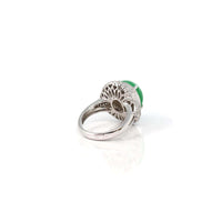 Baikalla Jewelry Jadeite Engagement Ring Copy of Copy of Copy of Copy of 18k White Gold Natural Imperial Green Jadeite Jade Engagement Ring With Diamonds