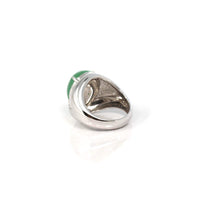 Baikalla Jewelry Jadeite Engagement Ring Copy of Copy of Baikalla 18k White Gold Imperial Green Jadeite Jade Men's Ring With VS1 Diamonds