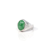 Baikalla Jewelry Jadeite Engagement Ring Copy of Baikalla 18k White Gold Imperial Green Jadeite Jade Men's Ring With VS1 Diamonds