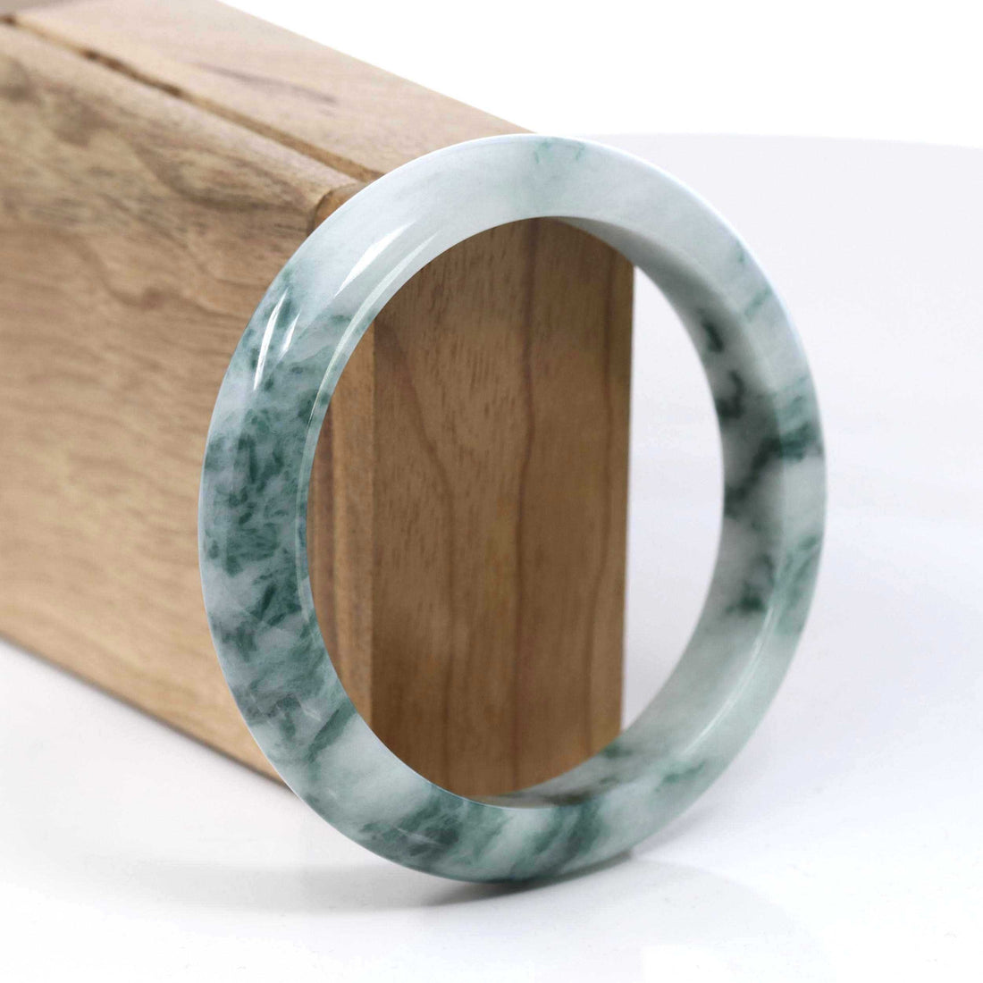 Baikalla Jewelry Jadeite Jade Bangle Bracelet Copy of Natural Burmese Blue-green Jadeite Jade Bangle Bracelet (62.17mm)#T020