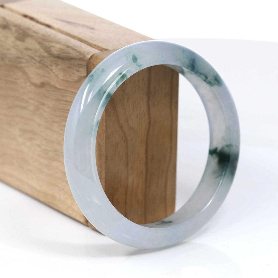 Baikalla Jewelry Jadeite Jade Bangle Bracelet Copy of Copy of Burmese High-end Ice Blue-green Jade Jadeite Bangle Bracelet (58.83mm) ( Collectibles )T086