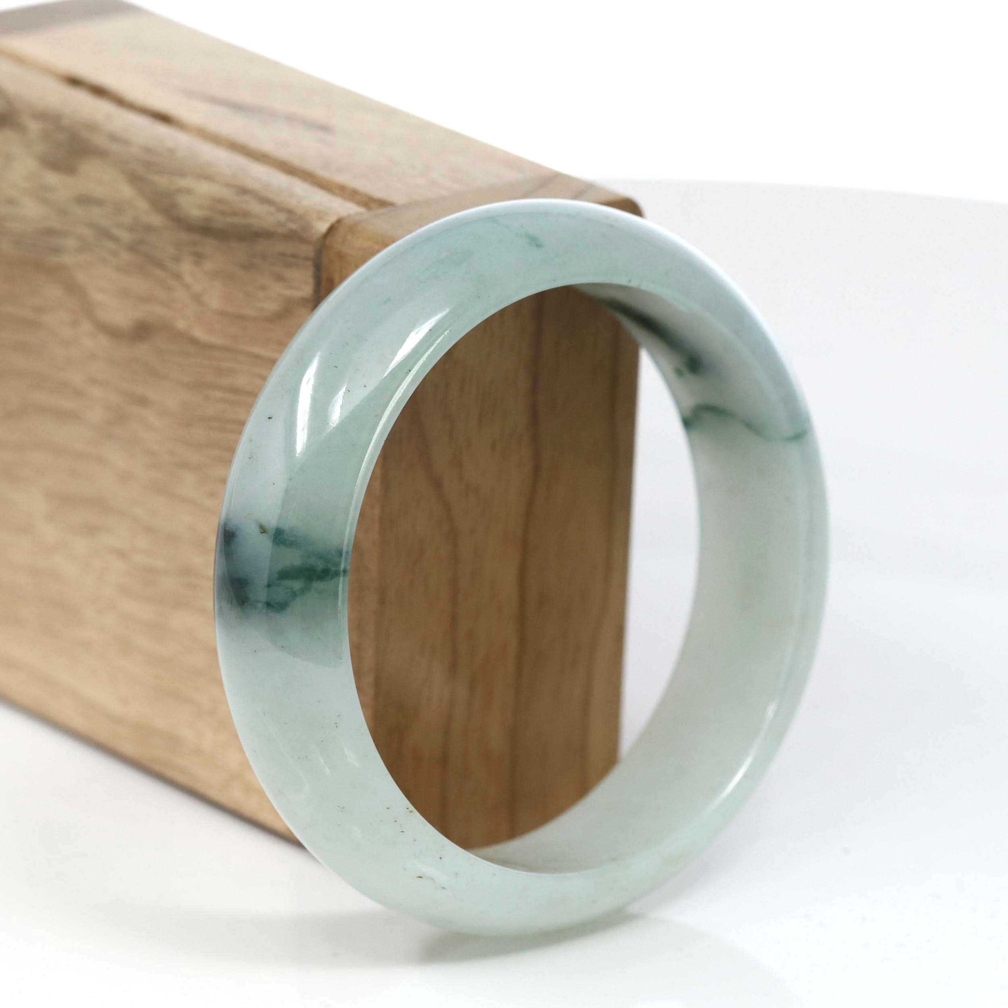 Baikalla Jewelry Jadeite Jade Bangle Bracelet Copy of Copy of Copy of Copy of Copy of Copy of Burmese High Ice Blue-green Jade Jadeite Bangle Bracelet (58.83mm) ( Collectibles )T078