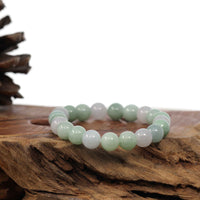 Baikalla Jewelry jade beads bracelet Natural Jadeite Jade 9 mm Round Green Beads Bracelet ( 9.5 mm )