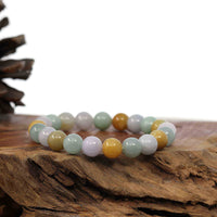 Baikalla Jewelry jade beads bracelet Copy of Genuine Jadeite Jade Round Multiple Colors Beads Bracelet (10mm)