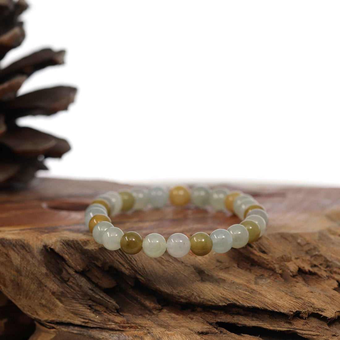 Baikalla Jewelry jade beads bracelet Genuine Ice Jadeite Jade Round Multiple Colors Beads Bracelet ( 7 mm)