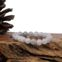 Baikalla Jewelry jade beads bracelet Natural Jadeite Jade 10 mm Round Lavender Beads Bracelet ( 9.5 mm )