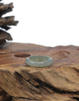 Baikalla Icy Oil-Green W/ SaJin (Golden Dust) Burmese Jadeite Jade Traditional Ring 
