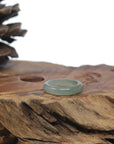 Baikalla Icy Oil-Green W/ SaJin (Golden Dust) Burmese Jadeite Jade Traditional Ring 