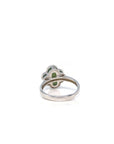 Baikalla Adjustable Sterling Silver Real Green Nephrite Jade Lucky Four Leaf Ring