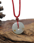 Baikalla "Ping An Kou" (Lucky Button) Icy Green W/ Sajin Burmese Jadeite Jade Necklace