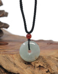 Baikalla Icy Green W/ Sajin "Golden Dust" Ping An Kou Burmese Jadeite Jade Necklace