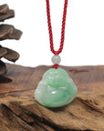 Baikalla Apple Green "Happy Buddha" Burmese Jadeite Jade Necklace