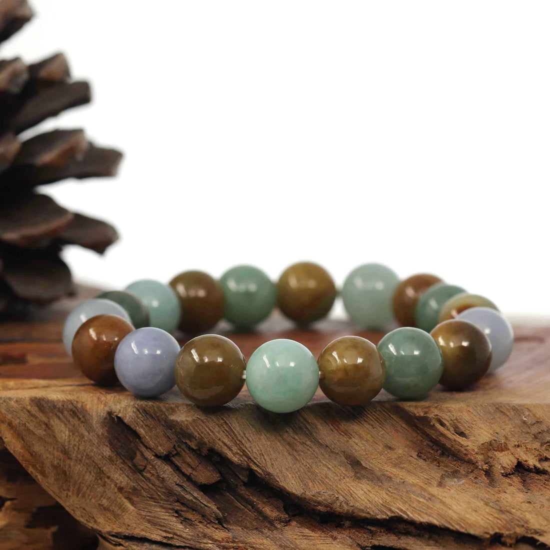 Baikalla Jewelry jade beads bracelet High Natural Jadeite Jade 13mm Round Beads Bracelet ( 13 mm ) For Men